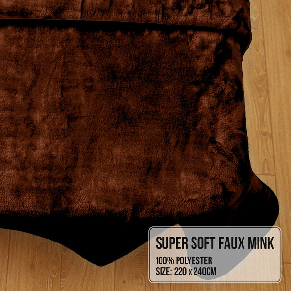 Laura Hill Mink Blanket Double Sided Queen Size Soft Plush Bed Faux Throw Rug 220 X 240Cm