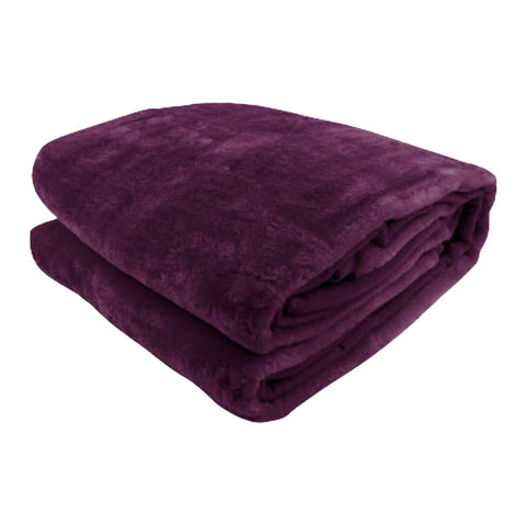 Laura Hill Double-Sided Large 220 X 240Cm Faux Mink Throw Rug Blanket 800-Gsm Heavy Purple
