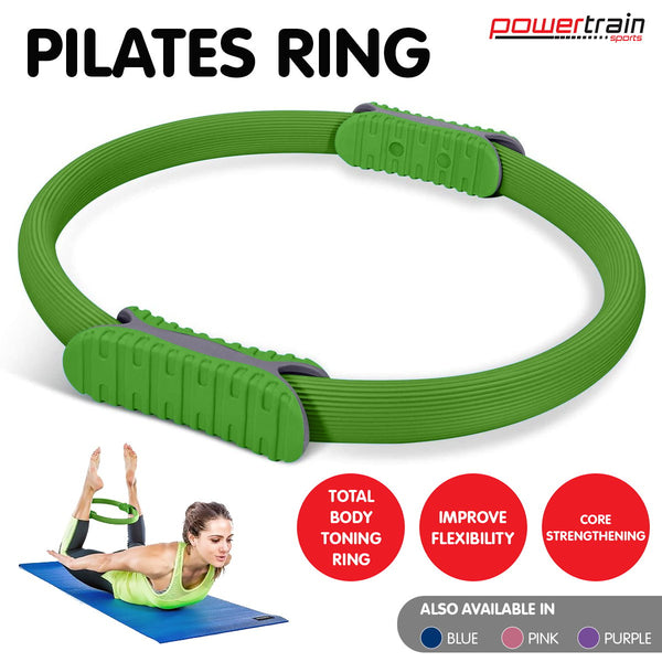 Powertrain Pilates Ring Band Yoga Home Workout Exercise Green Pilates Rings