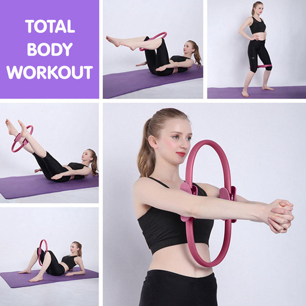Powertrain Pilates Ring Band Yoga Home Workout Exercise Pink Pilates Rings