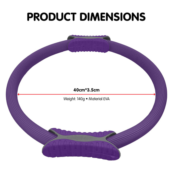 Powertrain Pilates Ring Band Yoga Home Workout Exercise Purple Pilates Rings