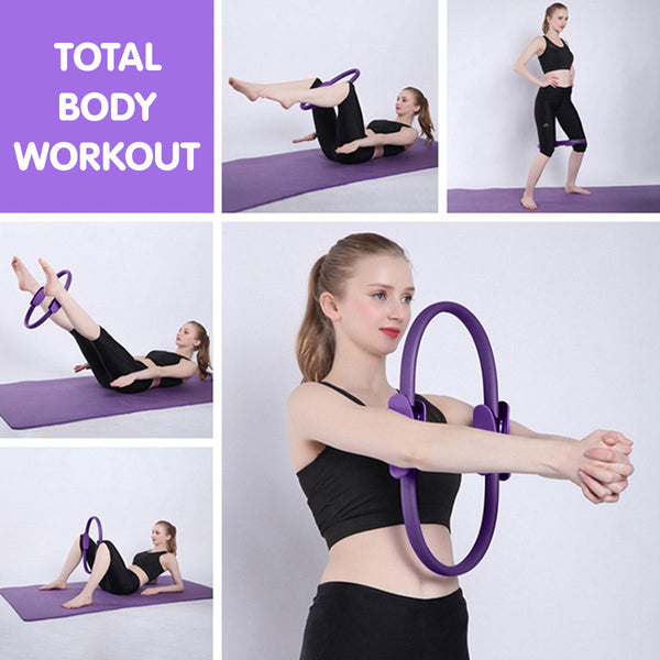 Powertrain Pilates Ring Band Yoga Home Workout Exercise Purple Pilates Rings