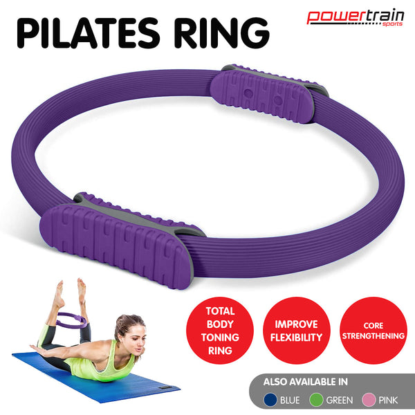 Powertrain Pilates Ring Band Yoga Home Workout Exercise Purple Pilates Rings