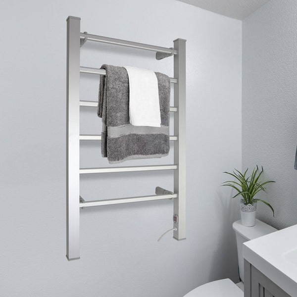 Pronti Heated Towel Rack Electric Bathroom Rails Warmer 100W - Silver