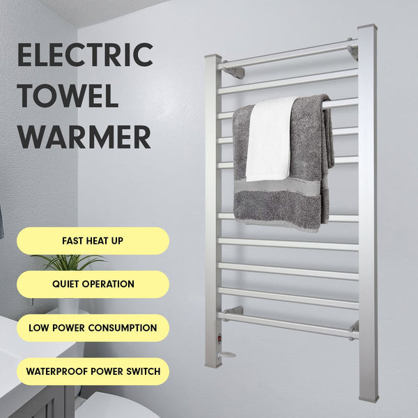 Pronti Heated Towel Rack Electric Bathroom Rails Warmer Ev-160- Silver