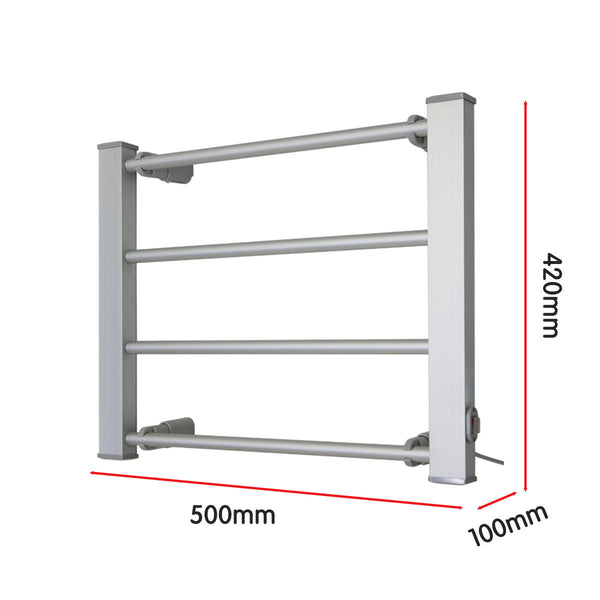 Pronti Heated Towel Rack Electric Bathroom Rails Warmer Ev-60 -Silver