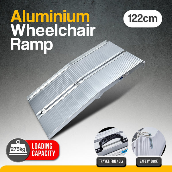 Rigg Aluminium Portable Non-Slip Wheelchair Ramp 4Ft Silver