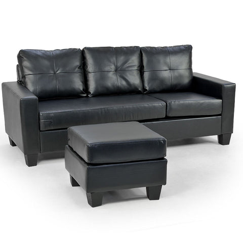 Sarantino Corner Sofa Lounge Couch Modular Furniture Chair Home Pu Leather Chaise White Shape