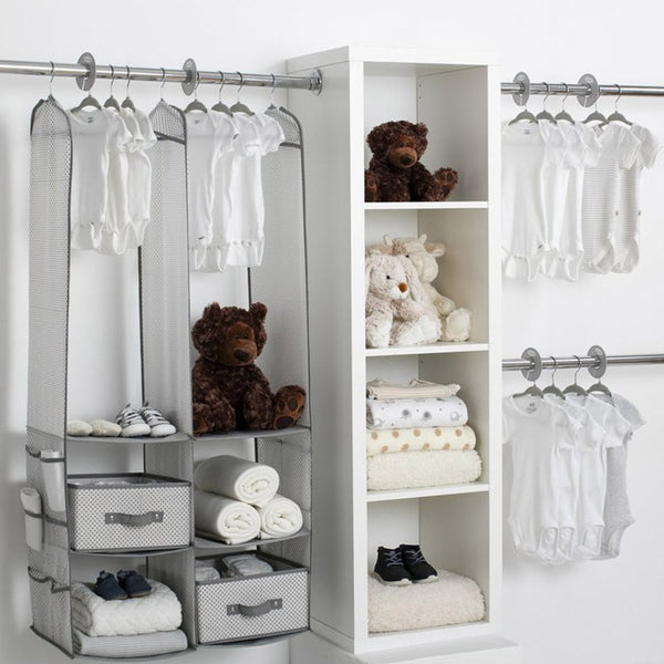 Delta Children 24 Piece Nursery Storage Set Cool Grey Closet Organisers