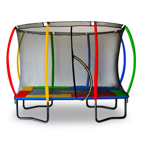 Kahuna 6Ft X 9Ft Outdoor Rectangular Rainbow Trampoline With Safety Enclosure