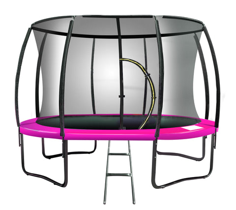 Kahuna 10Ft Trampoline Free Ladder Spring Mat Net Safety Pad Cover Round Enclosure Pink