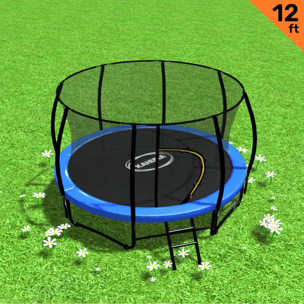 Kahuna 12Ft Trampoline Free Ladder Spring Mat Net Safety Pad Cover Round Enclosure