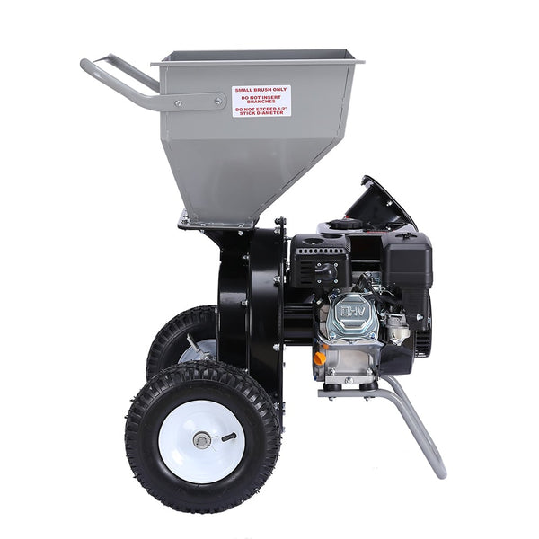 Ducar Wood Chipper Shredder Mulcher Garden 8Hp Petrol Motor Upright Grinder Silver Chippers Shredders Mulchers