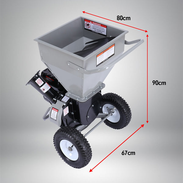 Ducar Wood Chipper Shredder Mulcher Garden 8Hp Petrol Motor Upright Grinder Silver Chippers Shredders Mulchers