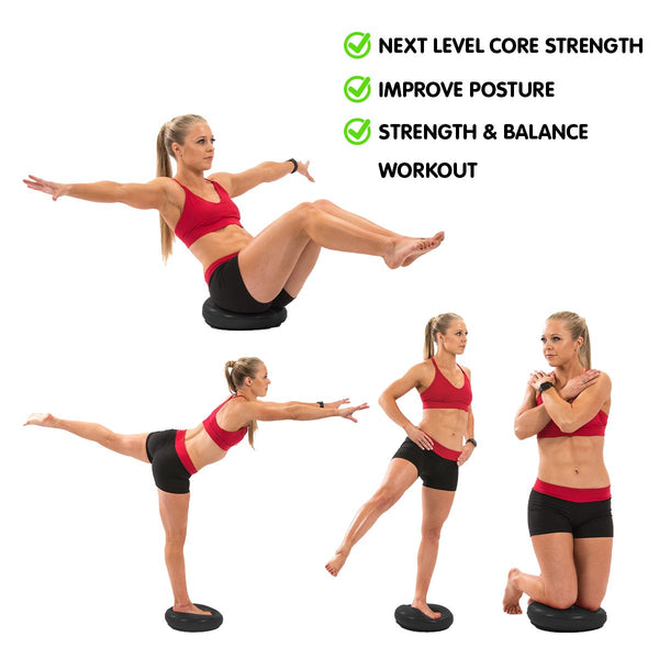 Powertrain Yoga Stability Disc Home Gym Pilates Balance Trainer Black