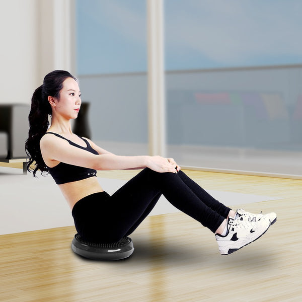 Powertrain Yoga Stability Disc Home Gym Pilates Balance Trainer Black