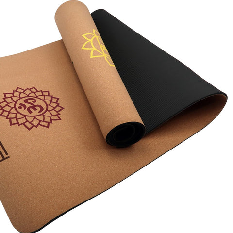 Powertrain Cork Yoga Mat With Carry Straps Home Gym Pilates Chakras Mats & Non Slip Towels