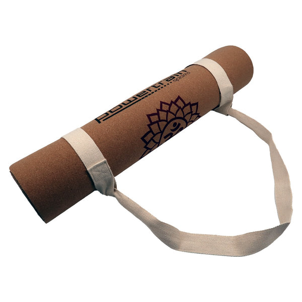 Powertrain Cork Yoga Mat With Carry Straps Home Gym Pilates Chakras Mats & Non Slip Towels