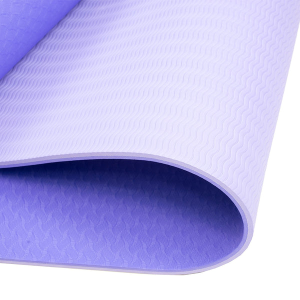 Powertrain Eco Friendly Tpe Pilates Exercise Yoga Mat 8Mm Light Purple Mats & Non Slip Towels