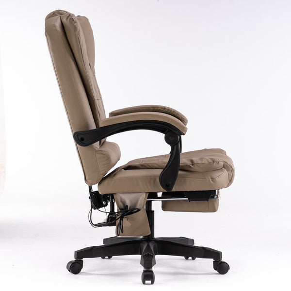 8 Point Massage Chair Executive Office Computer Seat Footrest Recliner Pu Leather Pink Electric Massage Chairs