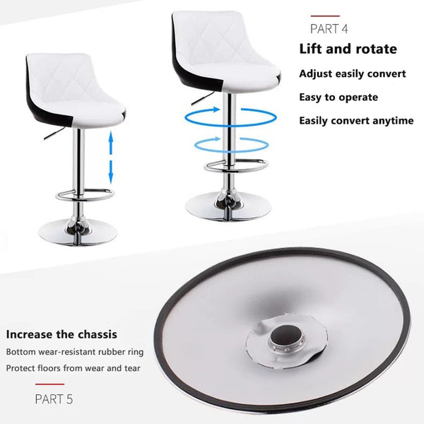 Amazingooh Bar Stools Leather Swivel Kitchen Counter Chairs Furniture Home Garden White Two Placeholder
