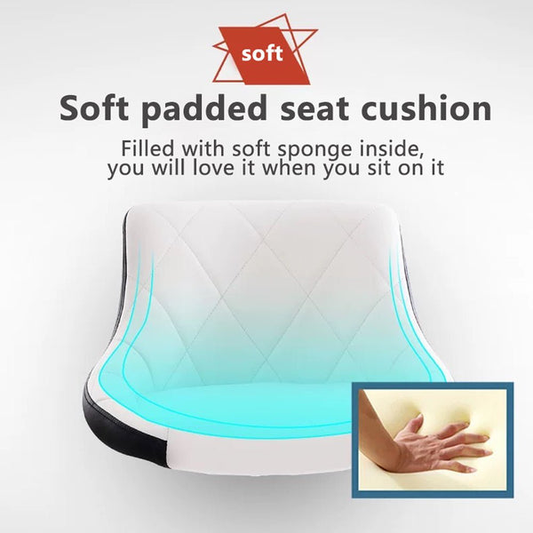 Amazingooh Bar Stools Leather Swivel Kitchen Counter Chairs Furniture Home Garden White Two Placeholder