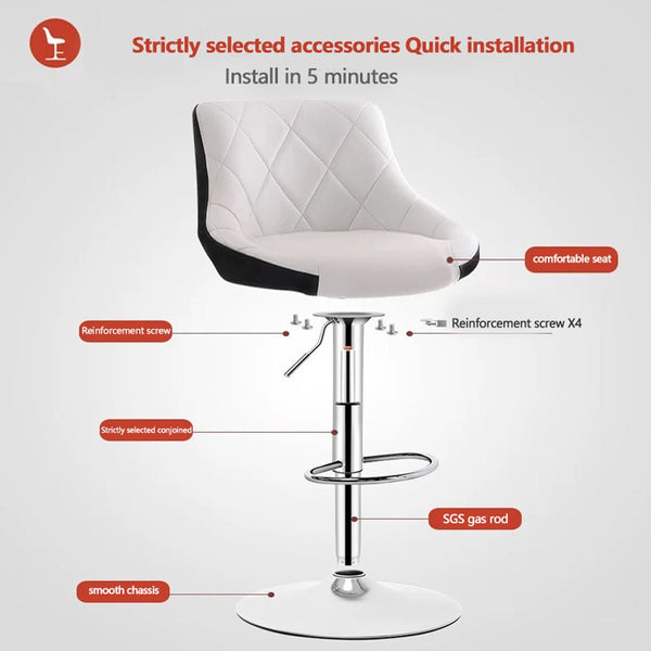 Amazingooh Bar Stools Leather Swivel Kitchen Counter Chairs Furniture Home Garden White Two Placeholder