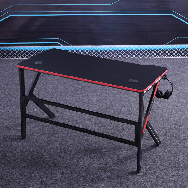 Gaming Desk Desktop Pc Computer Desks Racing Table Office Laptop Home K-Shaped Legs Black 120Cm