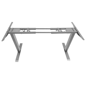 120Cm Standing Desk Height Adjustable Sit Grey Motorised Dual Motors Frame White Top
