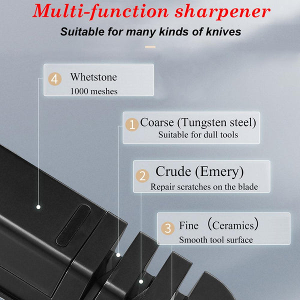 Multipurpose Ceramic Carbide Knife Shapener For Knives Scissors Cleaver Keychain Grey