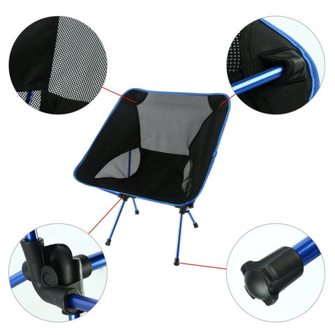 Ultralight Aluminum Alloy Folding Camping Chair Outdoor Hiking Green