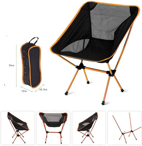 Ultralight Aluminum Alloy Folding Camping Chair Outdoor Hiking Patio Backpacking