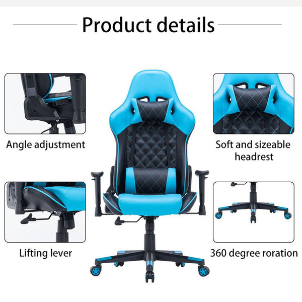 Gaming Chair Ergonomic Racing 165 Reclining Seat 3D Armrest Footrest