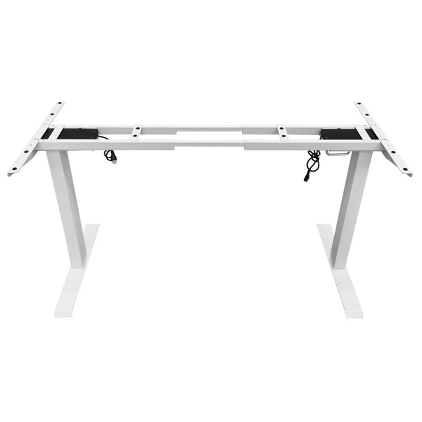140Cm Standing Desk Height Adjustable Sit Motorised Black Single Frame Maple Top