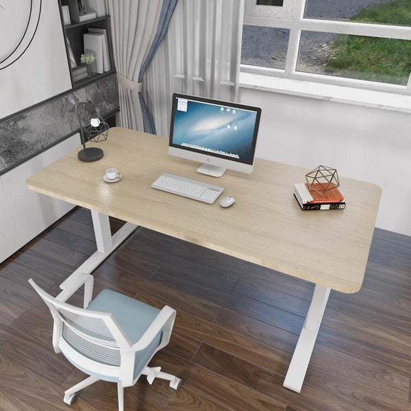 120Cm Standing Desk Height Adjustable Sit Grey Motorised Single Frame White Top