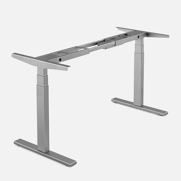 160Cm Standing Desk Height Adjustable Sit Motorised Grey Single Frame Black Top