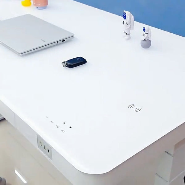 Hod Health & Home Black Color Electric Standing Desk Height Sit Workstation Toughened Glass Top Single Motor Wireless Charger Standing Desks