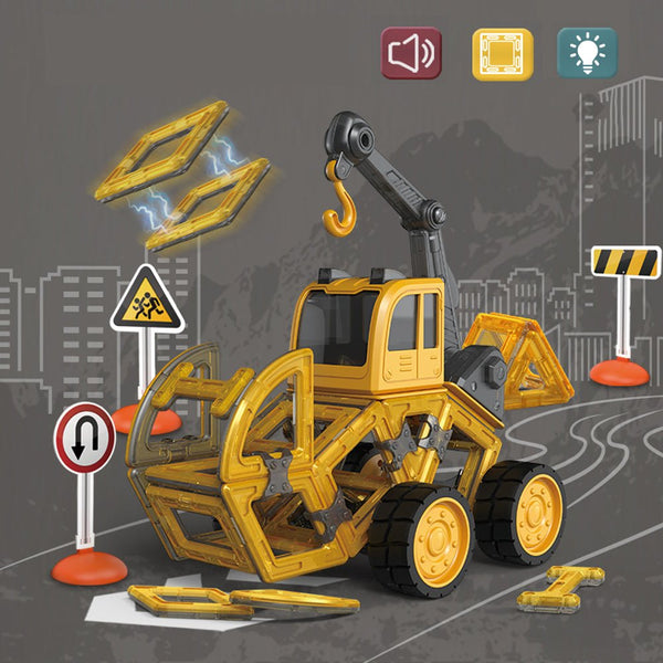 Educational Toys Generic Danbaole Magnetic Truck Diy Assembly Eneineering Vehicle With Music Lights Christmas Gift