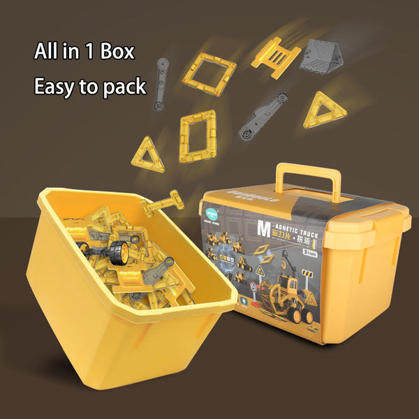 Educational Toys Generic Danbaole Magnetic Truck Diy Assembly Eneineering Vehicle With Music Lights Christmas Gift