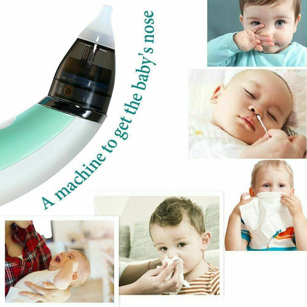 Baby Nasal Aspirator Electric Safe Hygienic Nose Cleaner Snot Sucker For (Green)