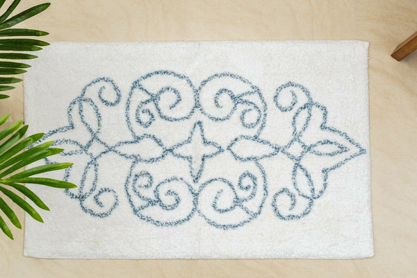 La'grace Home Cotton Medallion Tufted Non Slip Bath Mat Bath Mats Rugs & Toilet Covers