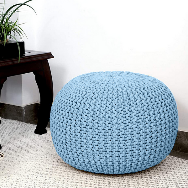 Braided Ottoman Pouffe Footstool Hand Knitted