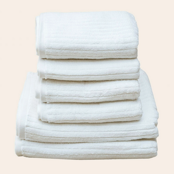 La'grace Home White Stripe Organic Soft 6 Pcs Towel Set Towels & Washcloths