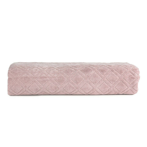Premium Velour Diamond Design Jacquard Bath Towel (Pink)
