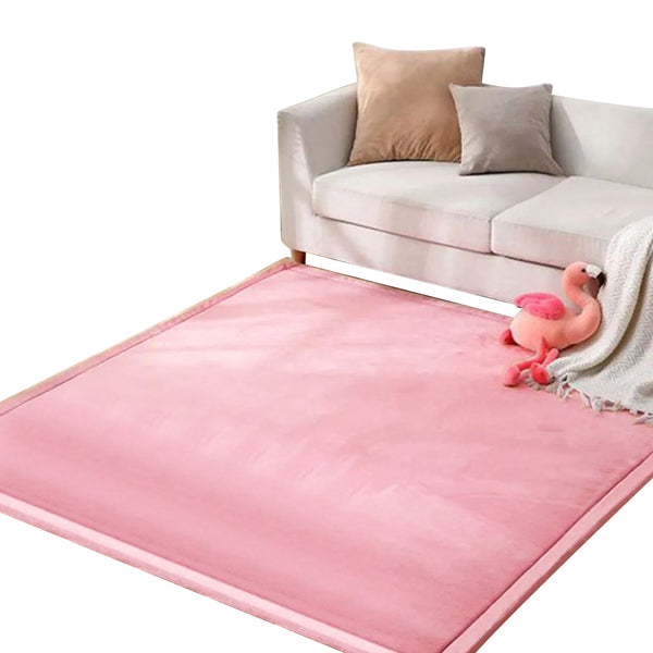 Soft Touch Ultra Plush Memory Foam Tatami Blush Pink Mat 150 X 200Cm Rugs