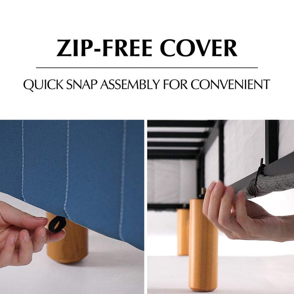 Dreamo Metal Bedframe Mattress Foundation (Dark Grey) Double Double Bed Frames