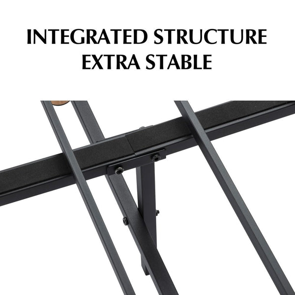 Dreamo Metal Bedframe Mattress Foundation (Dark Grey) Double Double Bed Frames