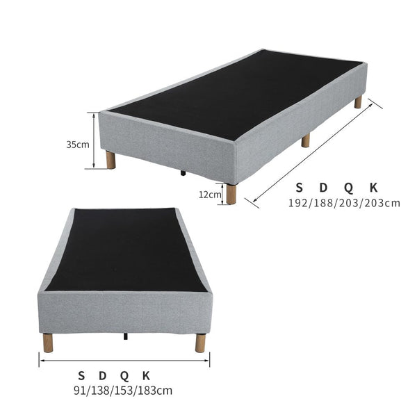 Dreamo Metal Bedframe Mattress Foundation (Light Grey) King King Bed Frames