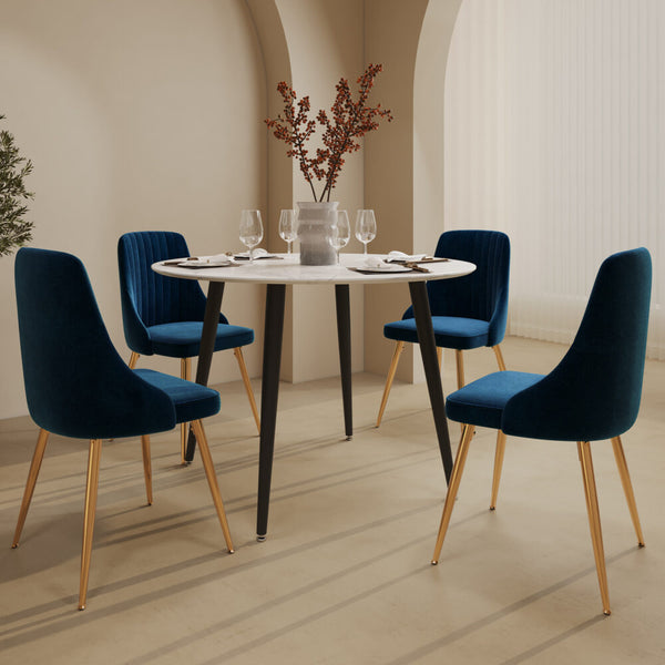 Dreamo Ocean’S Velvet Dining Set Dining Sets