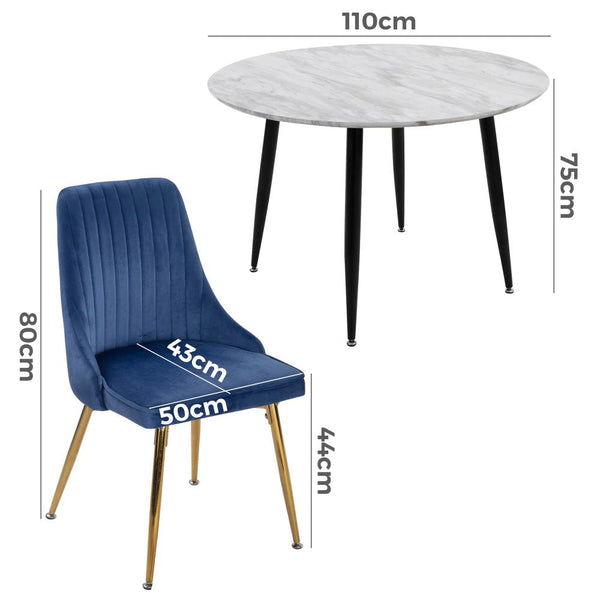 Dreamo Ocean’S Velvet Dining Set Dining Sets